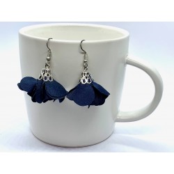 Fiori stoffa blu